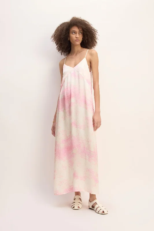 women's machine-washable dressesPINK TIE DYE SLIP DRESS