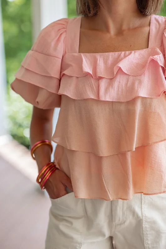 Cut-Out DressRuffled Sass Mauve Colorblock Top