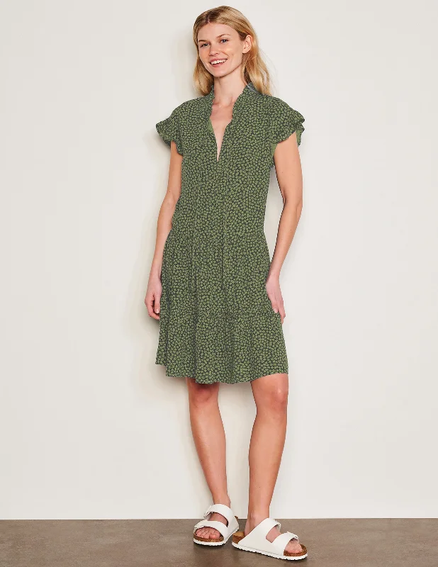 women's silk dressesSundry Clover Short Femme Dress in Olive