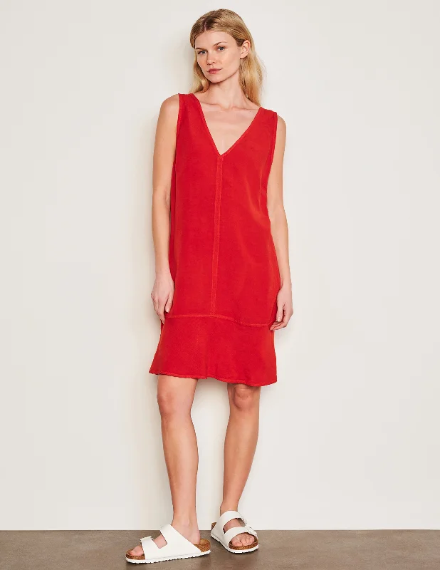 Skater DressSundry Short Shift Dress in Burnt Red