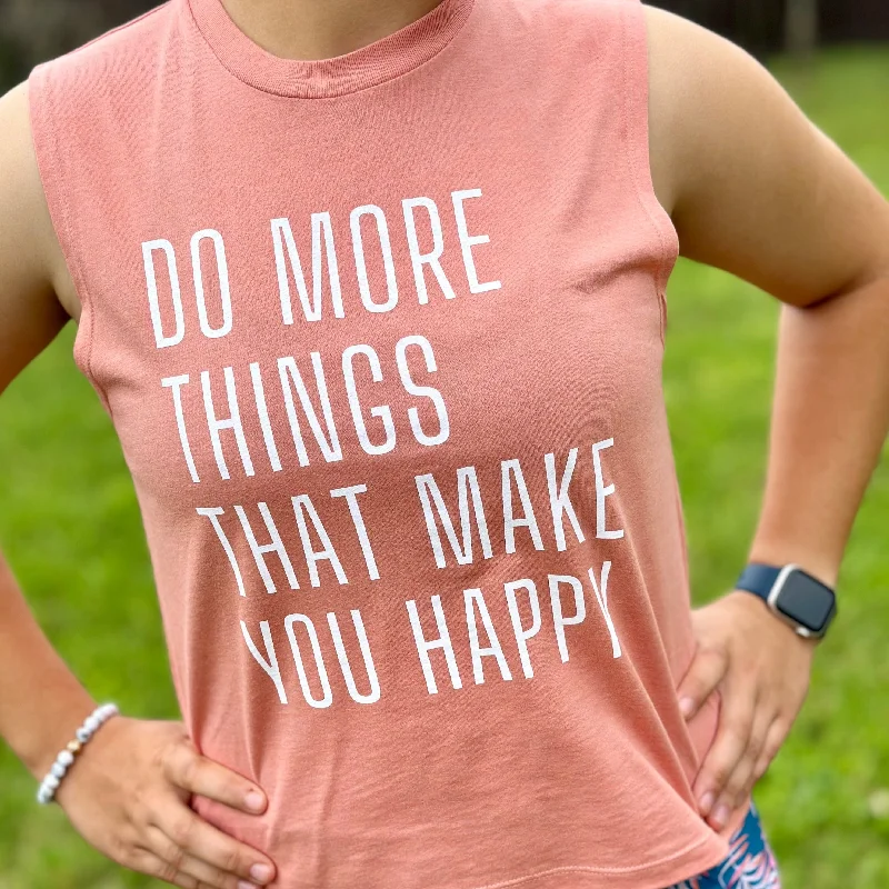 women's tops for those who believe in expressing their individuality through fashionHappy Tank- Salmon