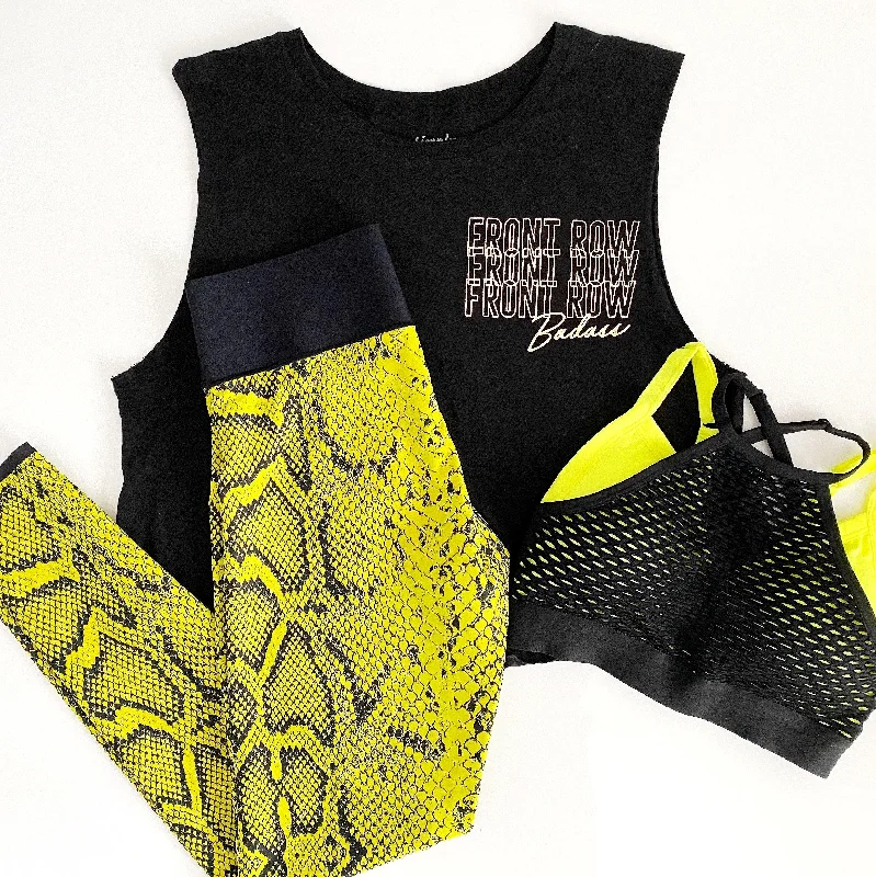 women's tops for those who refuse to compromise on styleFront Row Badass - Gold Foil - Crop Tank