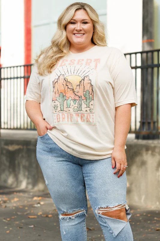 women's tops with cold-shoulder cutsArizona Plateau Tee, Soft Cream