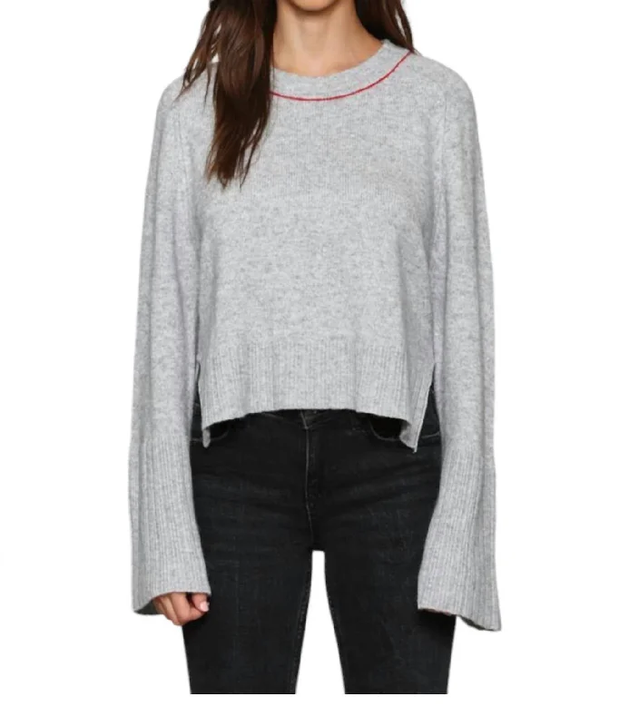 Dressy SweatersBell Sleeve Sweater In Grey