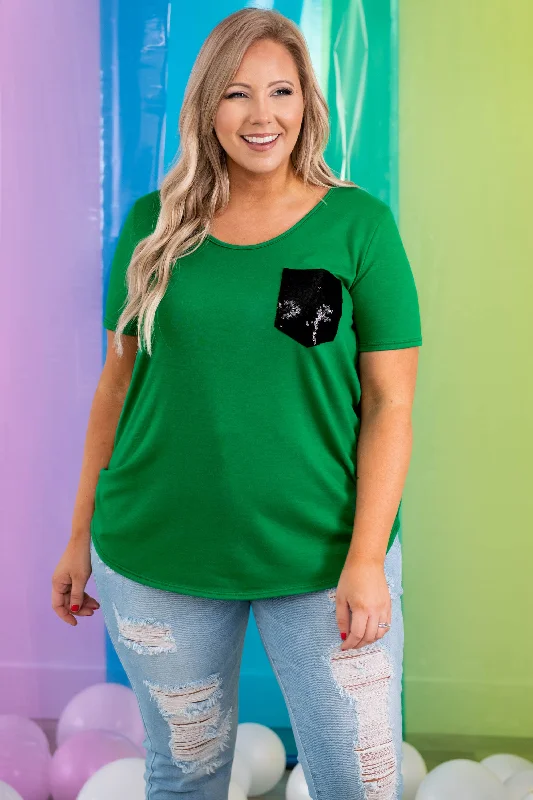 women's tops for those who want to wear versatile pieces that can be dressed up or downCity Sparkles Top, Kelly Green