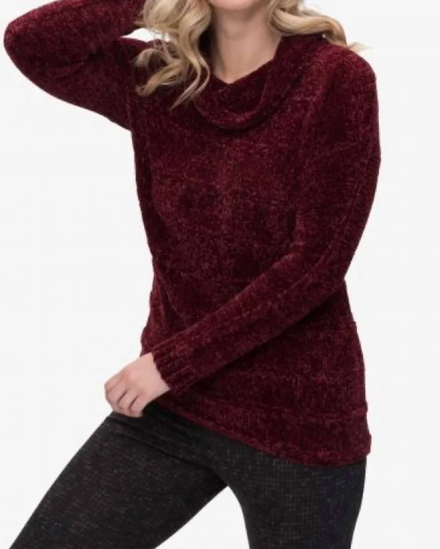 Cardigan Baby SweatersCowl Neck Sweater In Burgundy