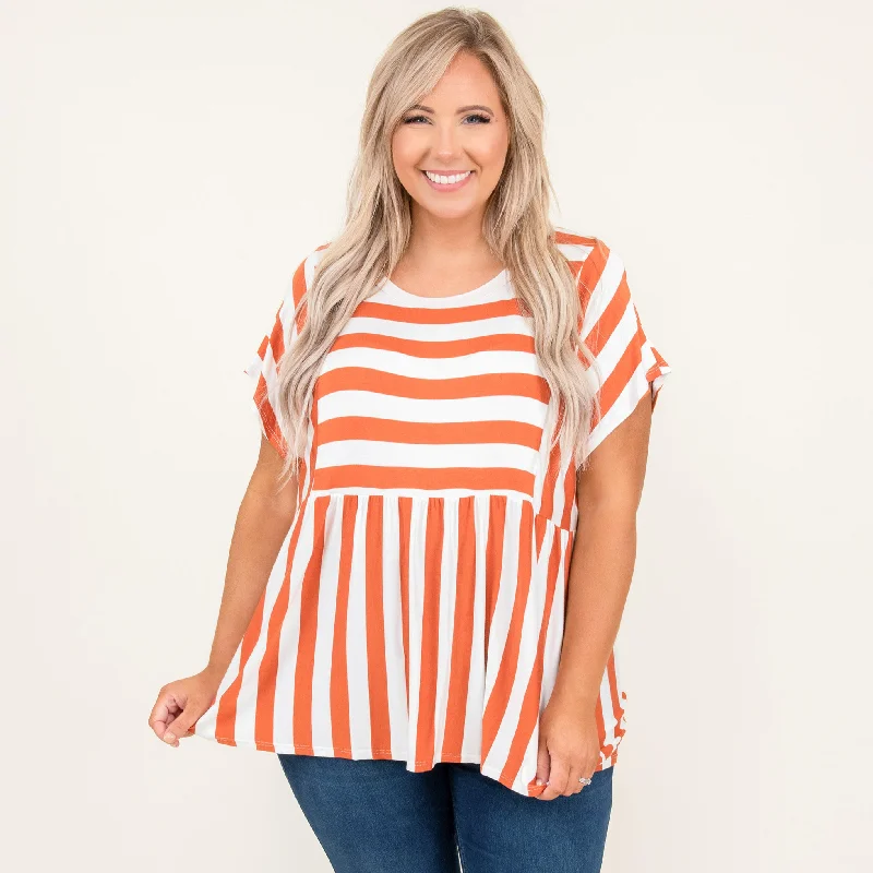 women's tops for those who love to dress up their casual looks with stylish topsDouble The Luck Shirt, Rust