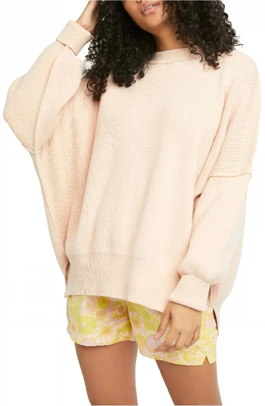 Knitted Crewneck SweatersEasy Street Tunic Sweater In Peach Parfait