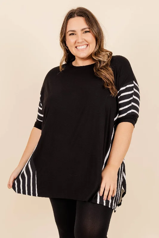 women's tops for those who love to shop for unique findsFinish The Story Tunic, Black