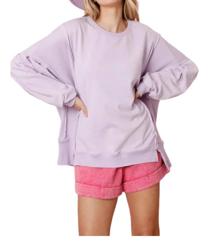 Chunky Designer Men's SweatersIt's A Girl Thing Oversized Sweatshirt In Lavender