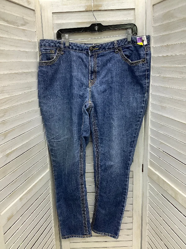 Jeans Skinny By Fashion Bug In Blue Denim, Size: 16