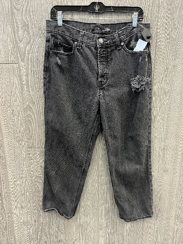 Jeans Straight By Old Navy In Black Denim, Size: 10