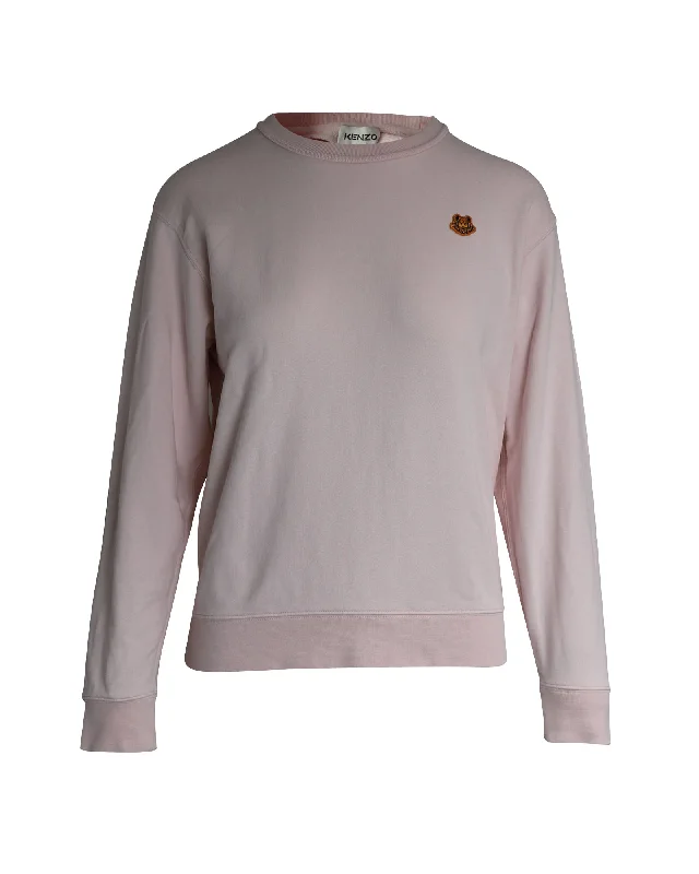 Flannel-Lined SweatersKenzo Tiger Crest Sweatshirt in Pink Cotton