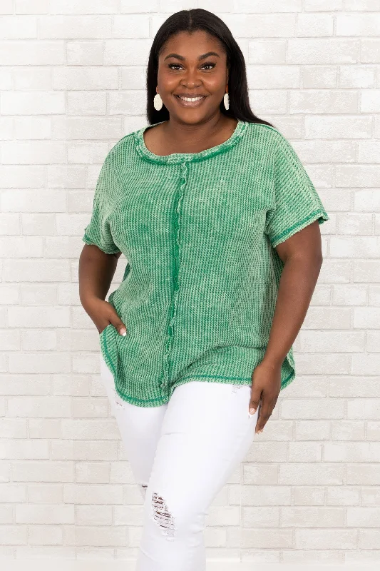 women's tops with sequin embellishmentsMakes Me Weak Top, Kelly Green