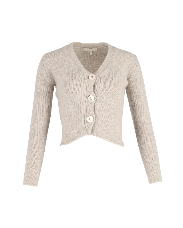 Oversized SweatersMax Mara Button-Front Cardigan in Beige Wool