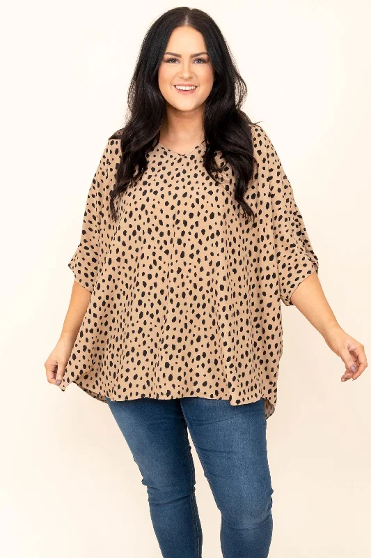 women's tops with cold-shoulder cutsOver You Top, Taupe