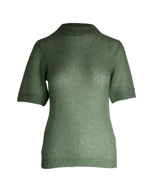 Comfortable Dressy SweatersPrada Knit Top in Green Cashmere