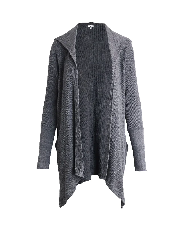 Chunky Designer Men's SweatersSplendid Hooded Cardigan in Grey Cotton