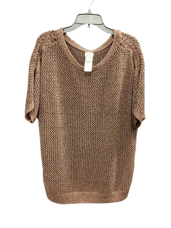 women's tops made from cottonTop Short Sleeve Basic By Chicos In Brown, Size: Xl