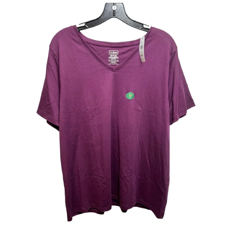 women's tops for fashion-forward individualsTop Short Sleeve Basic By L.l. Bean In Purple, Size: 2x