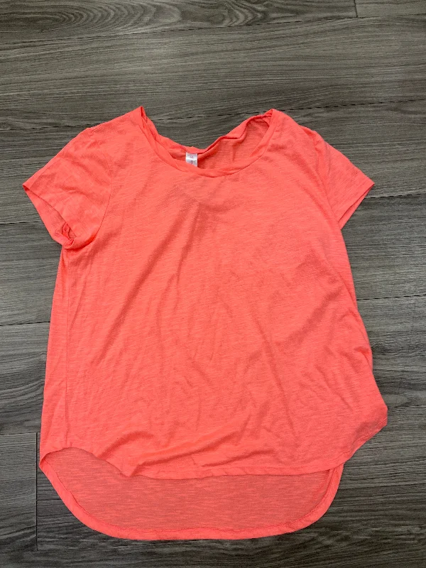 women's tops with cold-shoulder cuts and lace detailingTop Short Sleeve Basic By No Boundaries In Orange, Size: 2x