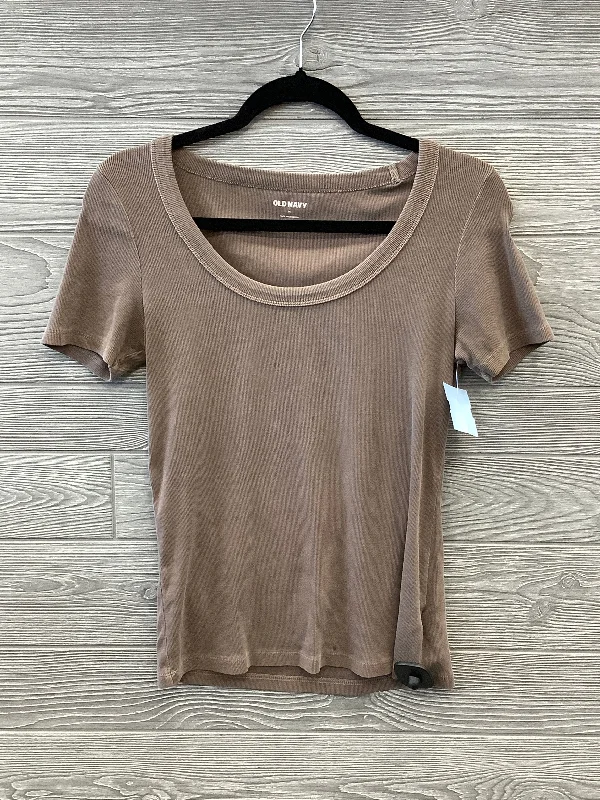 women's tops for vintage fashion enthusiastsTop Short Sleeve Basic By Old Navy In Brown, Size: M