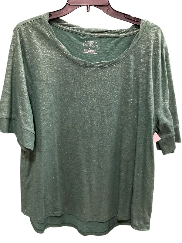 women's tops for creating capsule wardrobesTop Short Sleeve Basic By Talbots In Green, Size: Xl