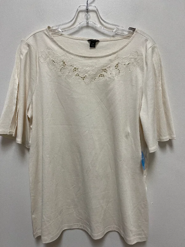 women's tops for those who want to stay cool and chic during warmer weatherTop Short Sleeve By Ann Taylor In Cream, Size: M