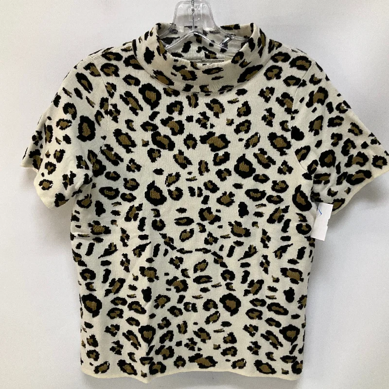 women's tops with built-in brasTop Short Sleeve By Field Flower In Animal Print, Size: S