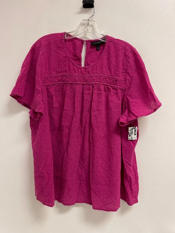 women's tops for date nightsTop Short Sleeve By Lane Bryant In Pink, Size: 3x