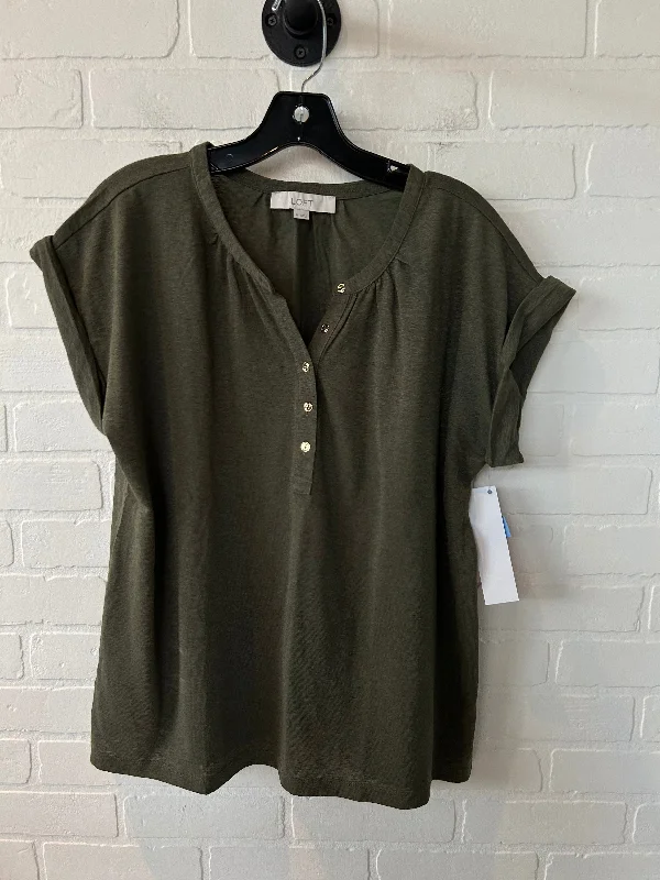 women's tops for those who love to experiment with fashionTop Short Sleeve By Loft In Green, Size: M