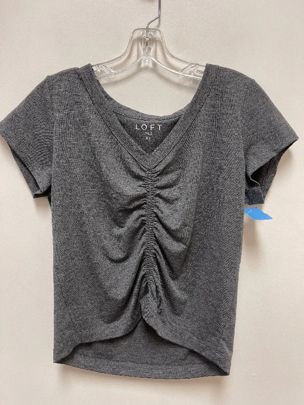 women's tops with spaghetti straps and deep V-necksTop Short Sleeve By Loft In Grey, Size: Xs