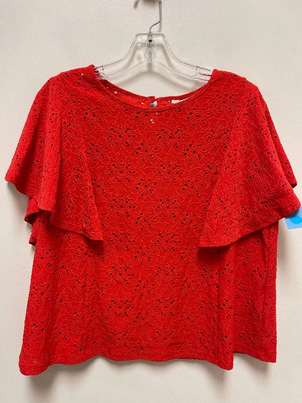 women's tops with sequin embellishmentsTop Short Sleeve By Nanette By Nanette Lepore In Red, Size: S