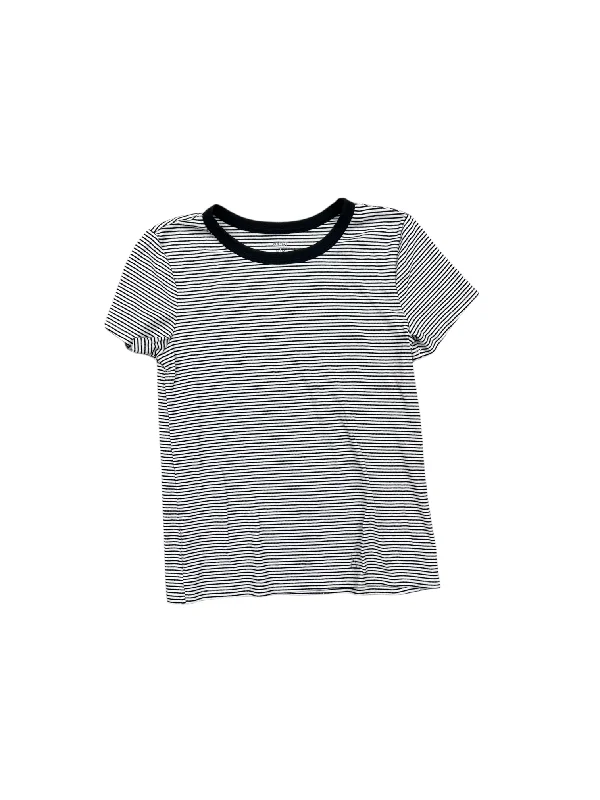 women's tops for summer festivalsTop Short Sleeve By Old Navy In Black & White, Size: M