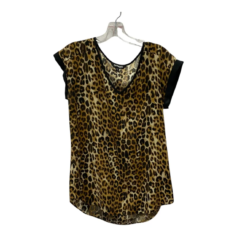 women's tops for those who want to elevate their everyday wear with chic and elegant piecesTop Ss By Express In Animal Print, Size:M