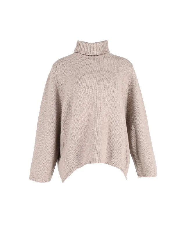 Pullover SweatersToteme Turtleneck Sweater in Beige Wool