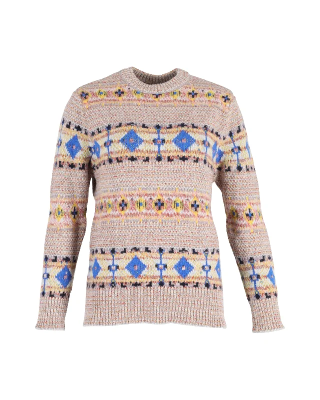 Colorful Comfortable Casual SweatersVictoria Beckham Fair Isle Knit Sweater in Multicolor Wool